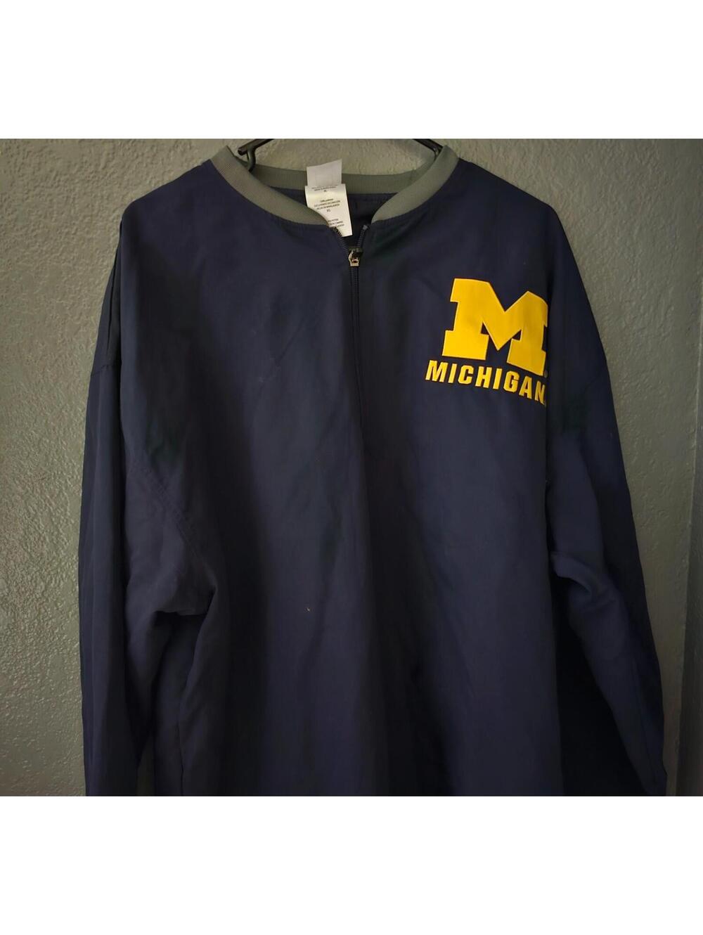 New Men's Pro Edge Michigan Wolverines Pullover Jacket Size X Large 3/4 Zipper - Picture 6 of 11